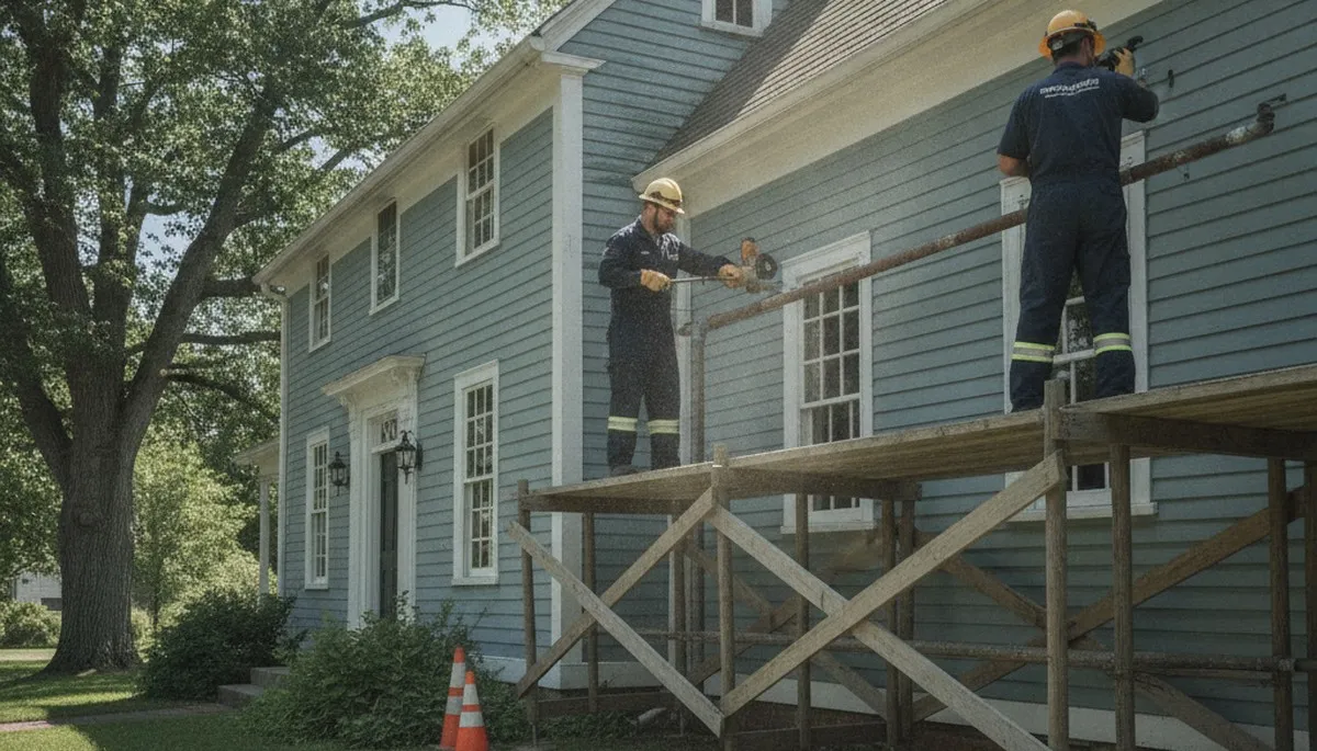 Plymouth, MA plumbing repair technician fixing a residential pipe leak for local homeowners