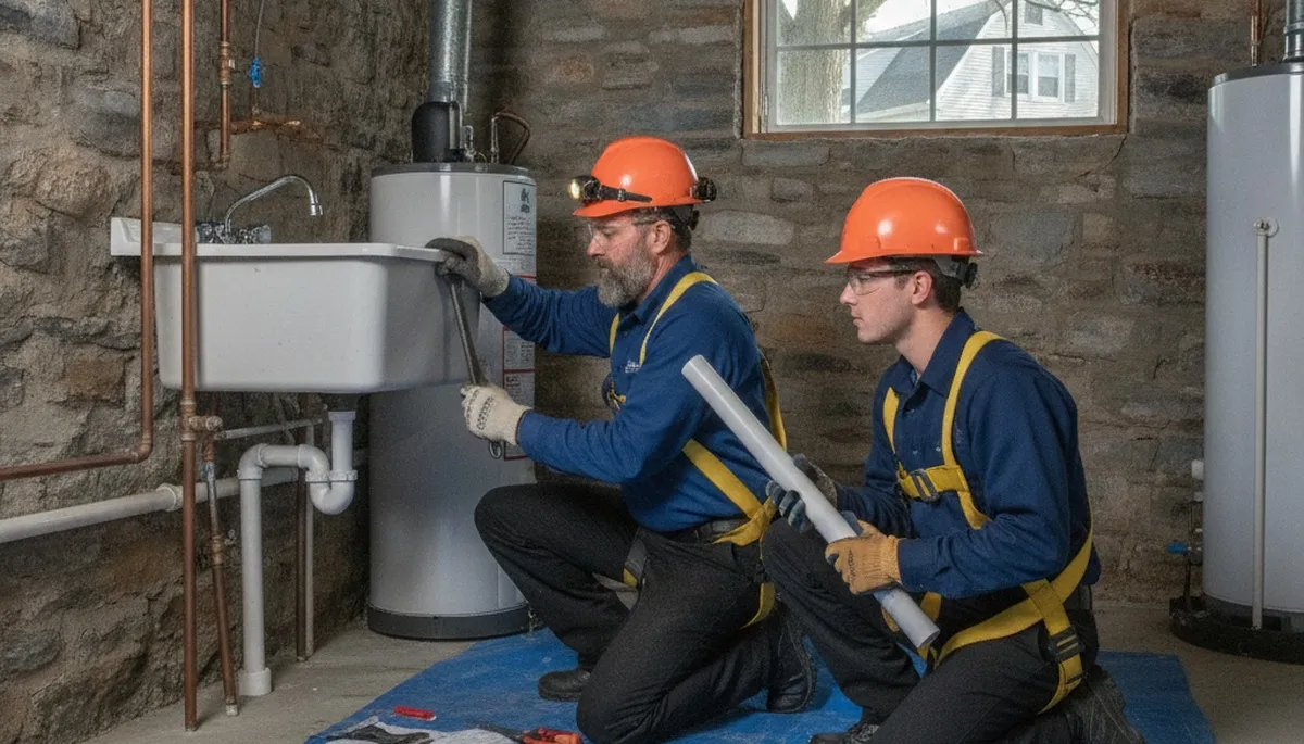 Plymouth, MA plumber repairing a sink for residential plumbing service