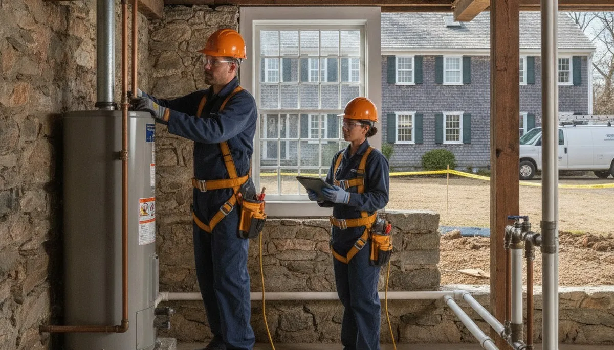 Plumber repairing pipes in Plymouth, MA for plumbing repair services